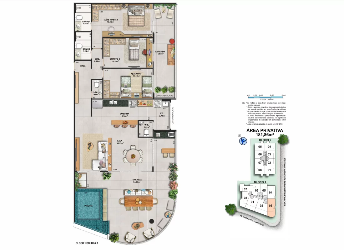 TERRAZZA • BLOCO 01 • COLUNA 03